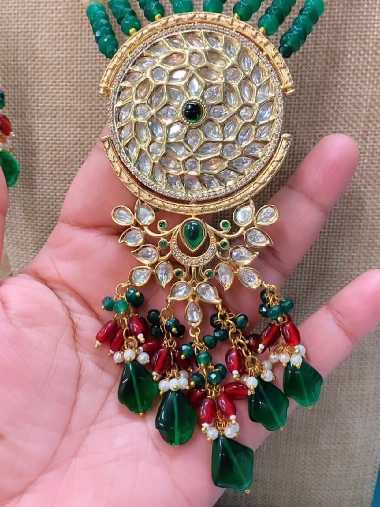 Tory Handpainted meena tyanni kundan mala set