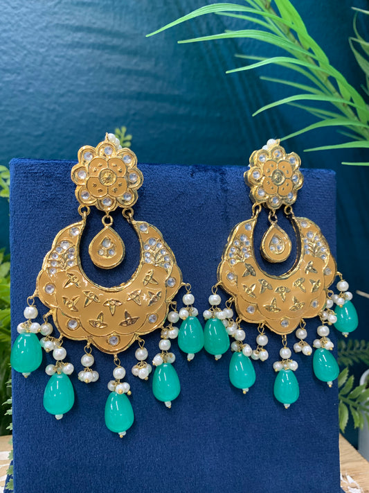 Pakistani multani /thappa kundan chandbali earring.