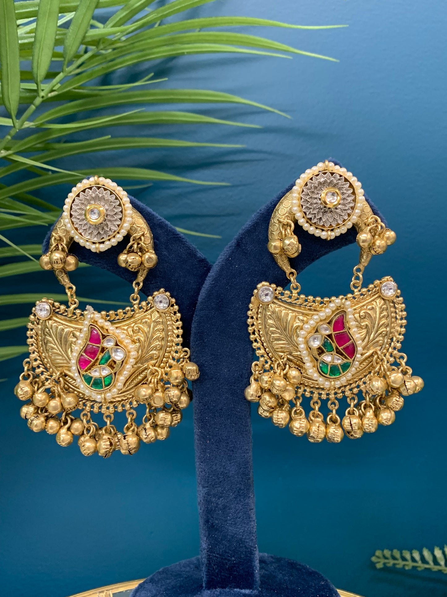 Kajal 925 Silver replica earring pachi Chandbali