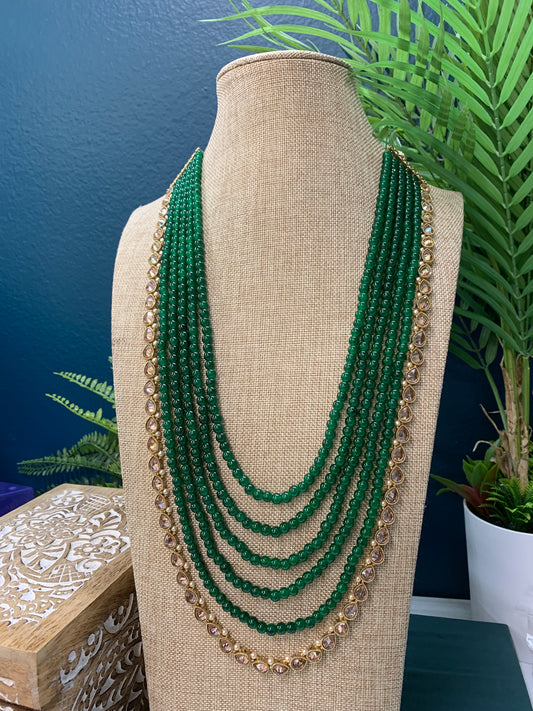 Gilmore polki long mala set emerald green
