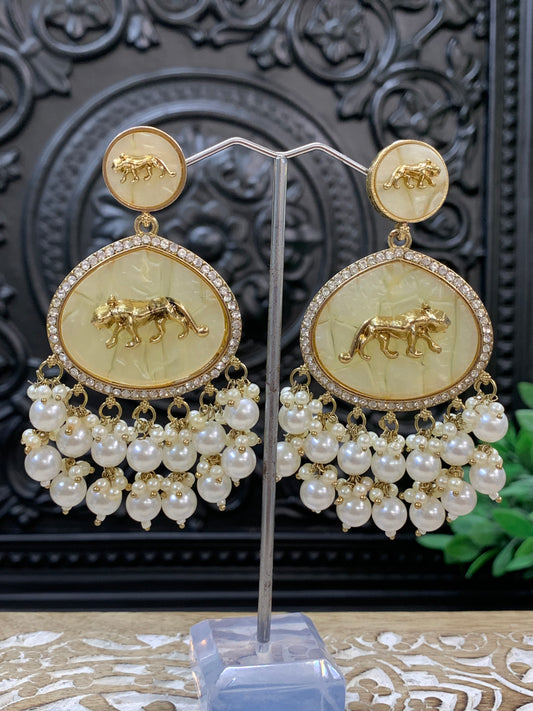 Sabyasachi inspired kundan earring tanna white pearl