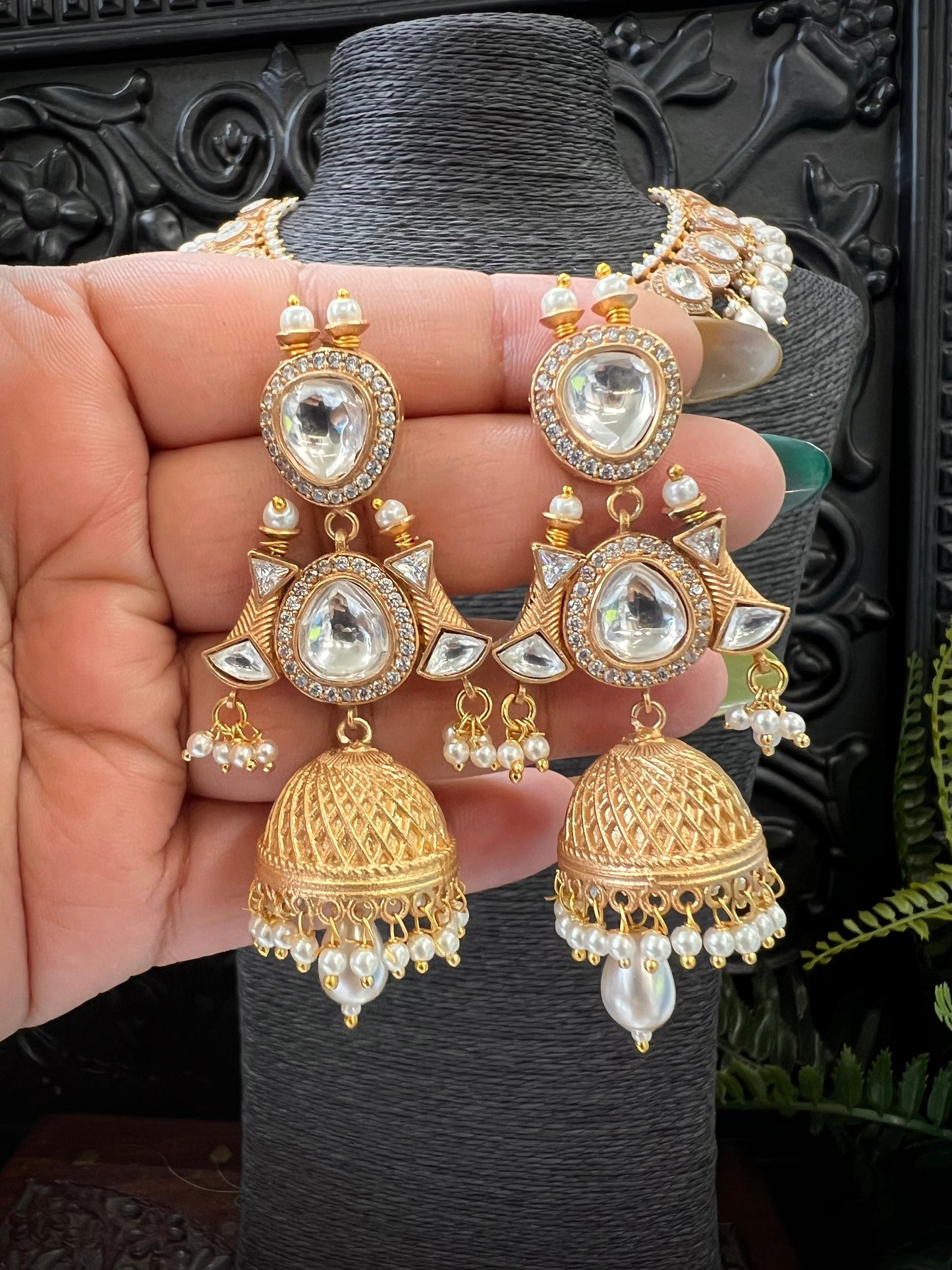 Radhika moissanite kundan necklace