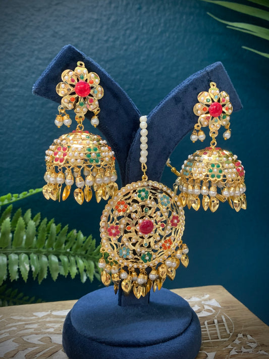 Authentic jadau jhumki traditional design