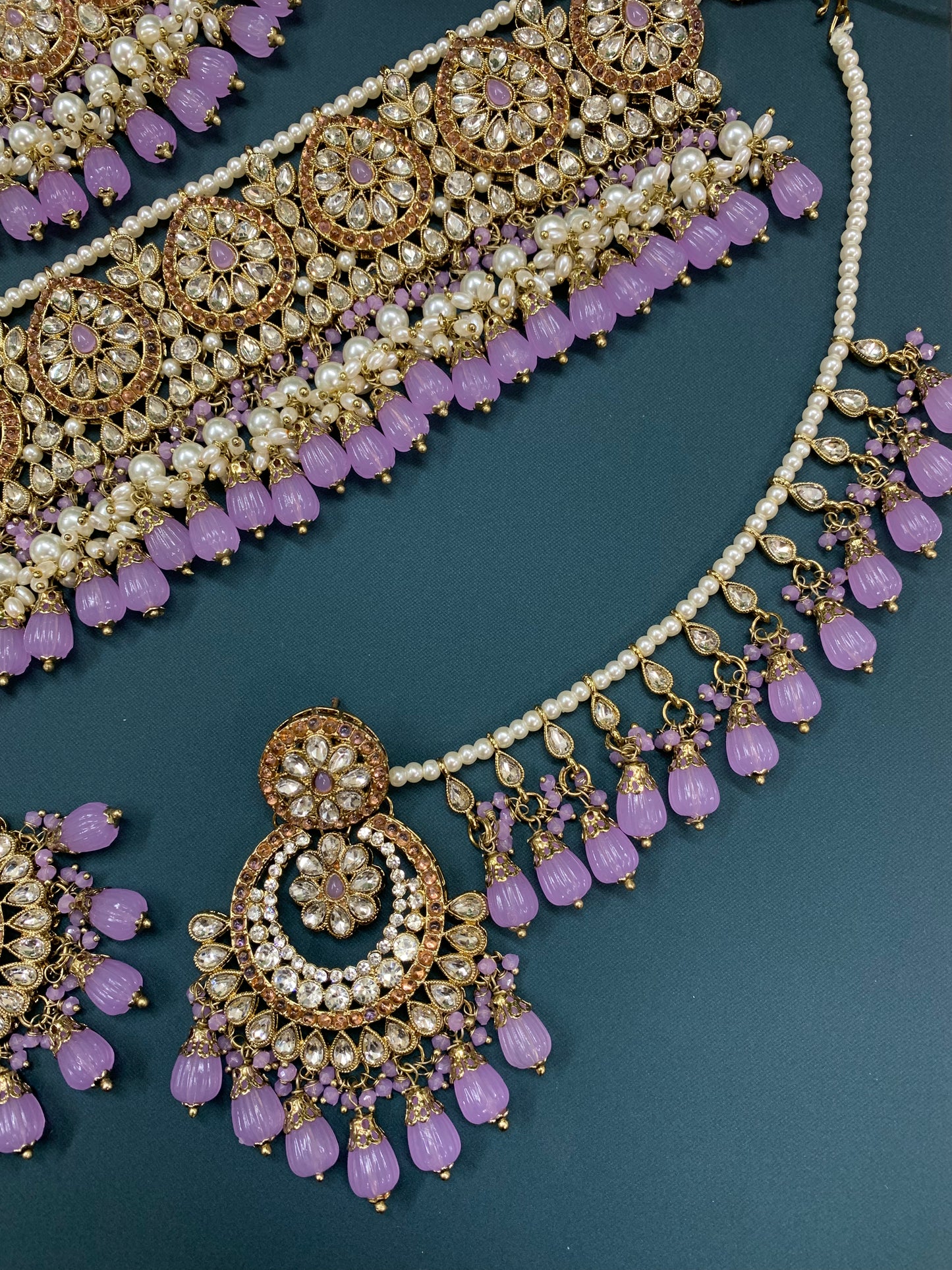 Razia choker necklace set with jhumar