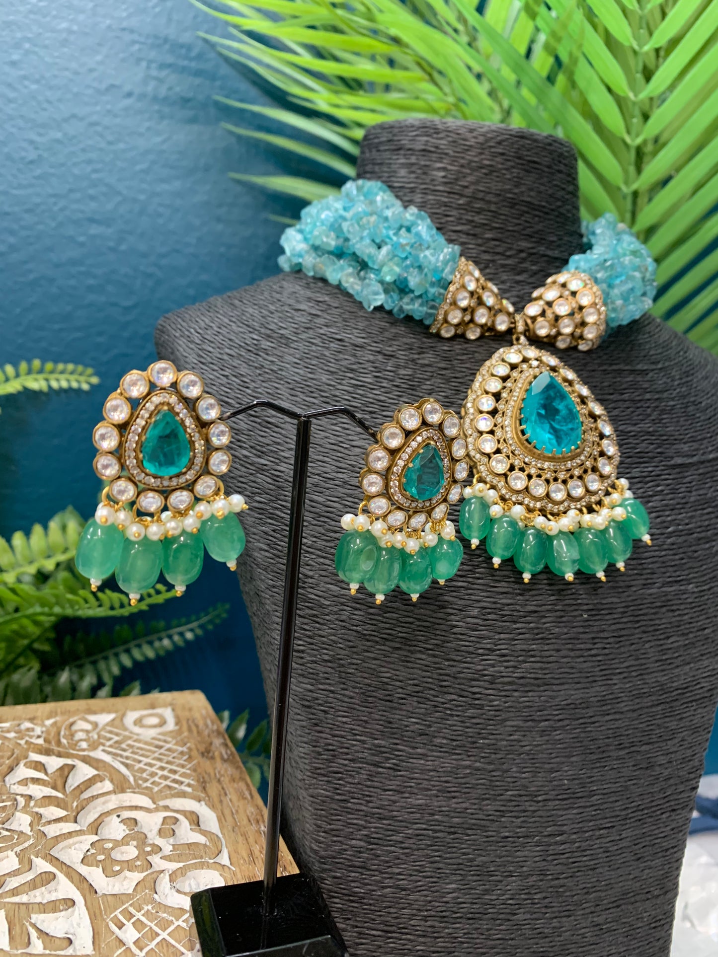 Sabyasachi Kolkata inspired moissanite kundan necklace choker set Pam