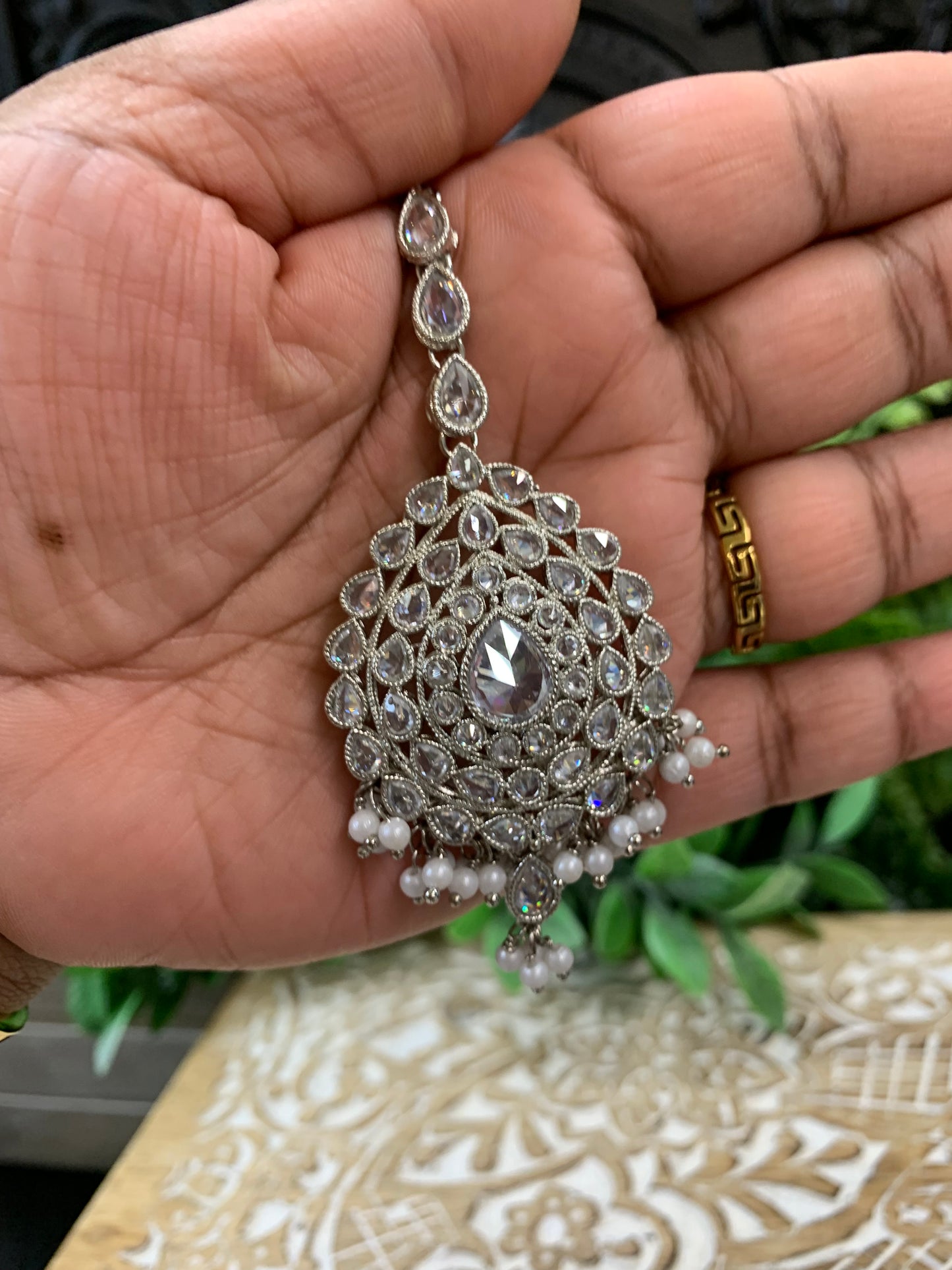 Jacklyn over the ear earring tikka jhumki sahare set silver