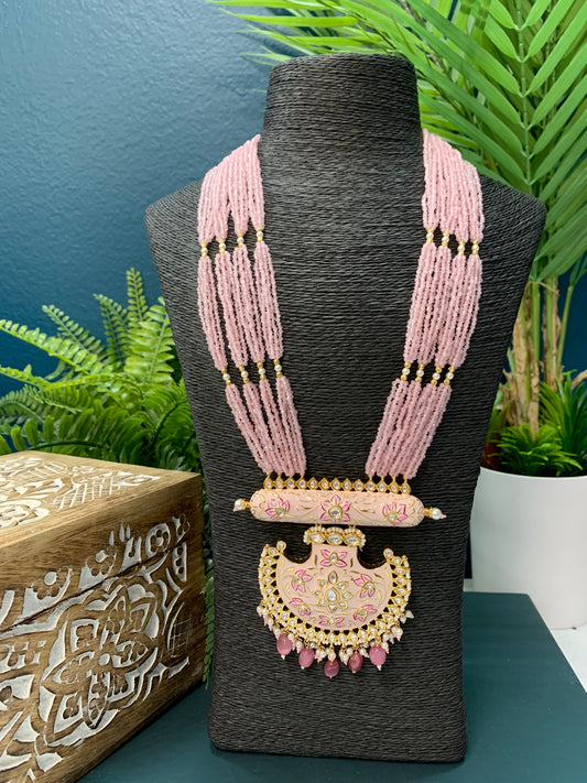 Alia Handpainted meena tyanni kundan mala set