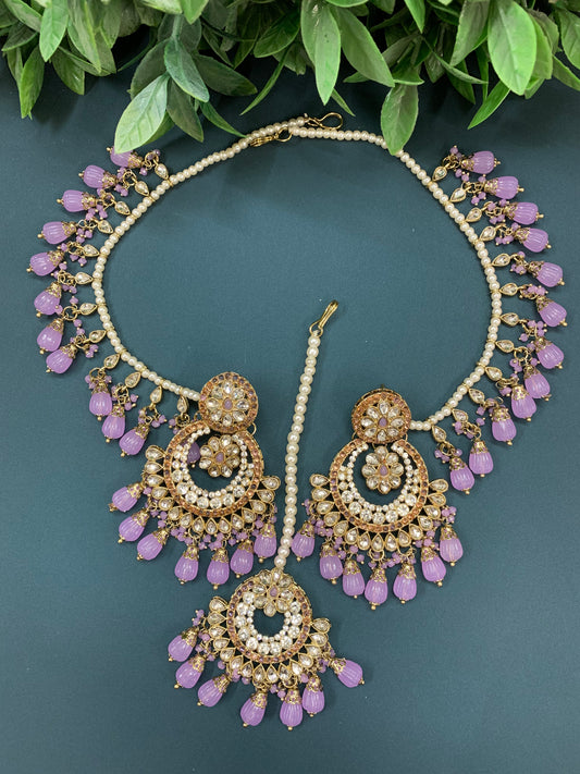 Razia choker necklace set with jhumar
