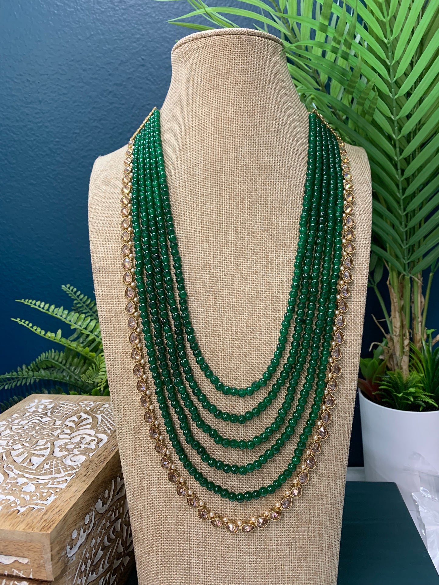 Gilmore polki long mala set emerald green