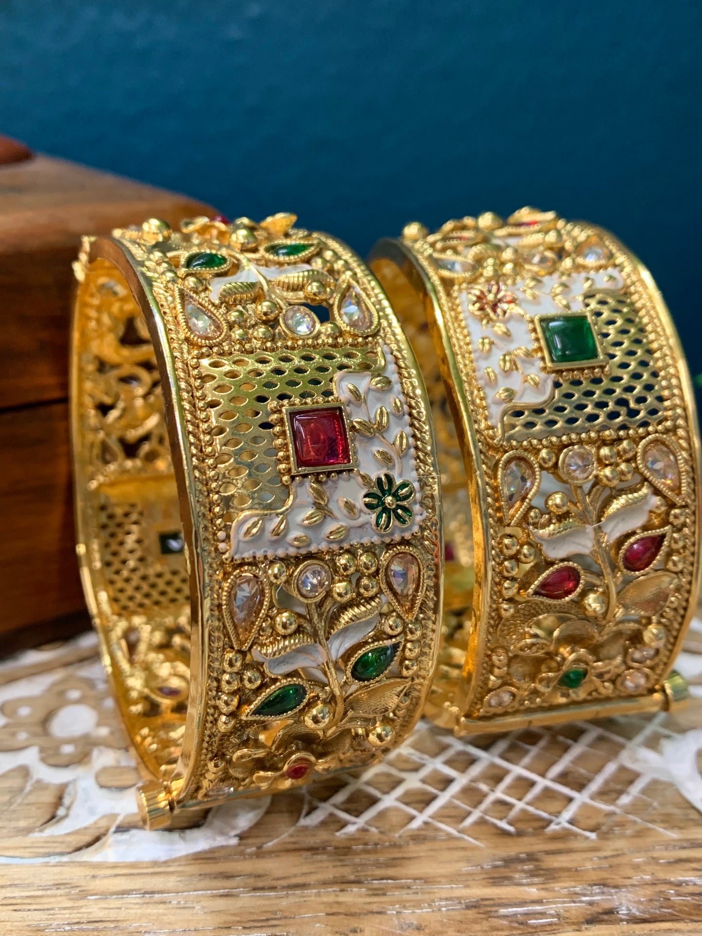 Ratna temple style gold plated bangle Kada