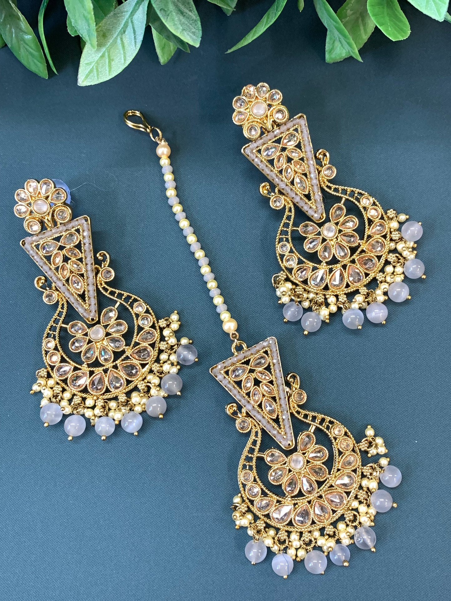 Polki tikka set joana in pastel grey
