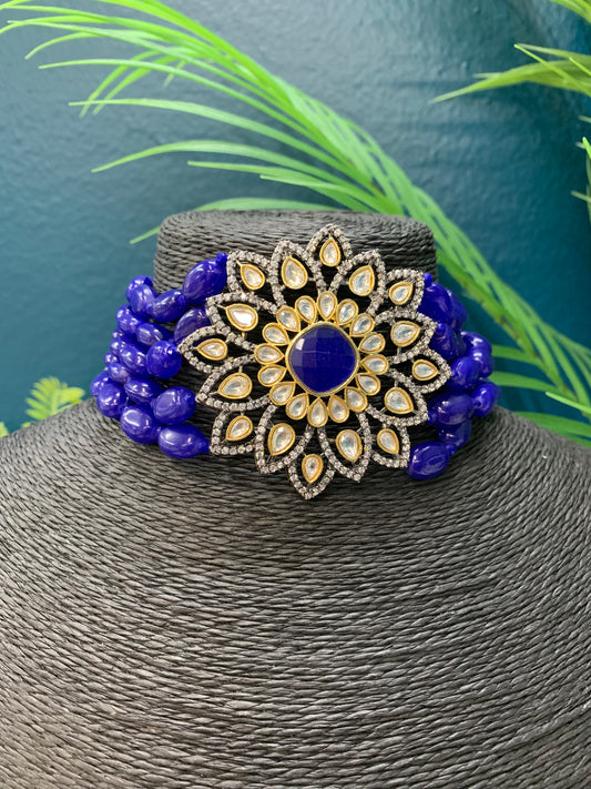 Preeto kundan choker necklace with matching studs