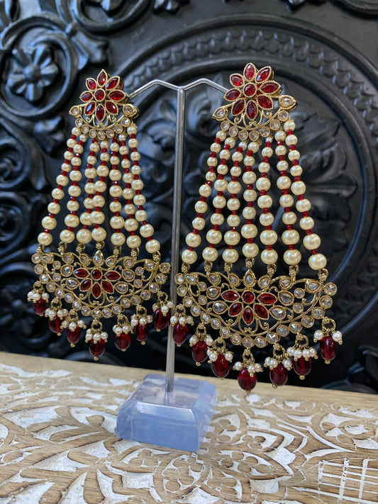 Savana polki fashion statement earring red