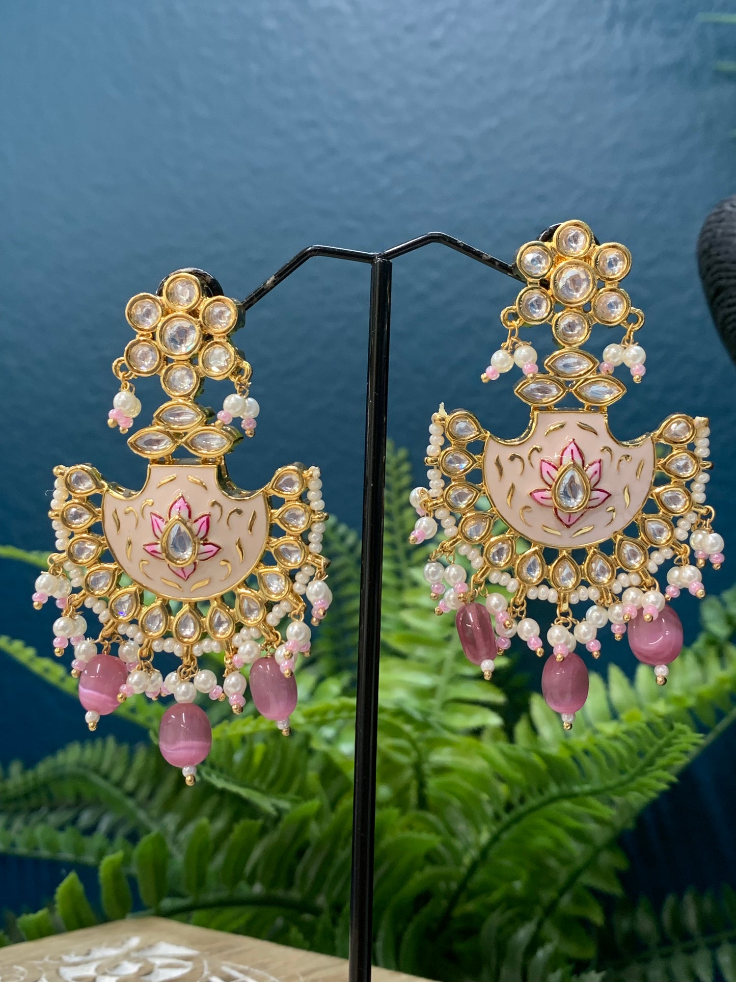 Alia Handpainted meena tyanni kundan mala set