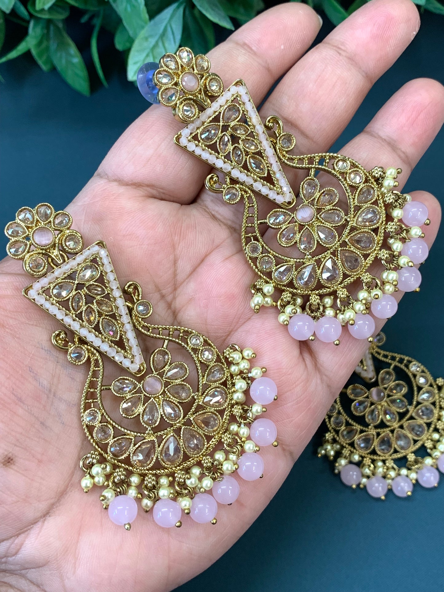 Polki tikka set joana in blush pink