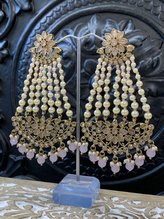 Savana polki fashion statement earring blush pink