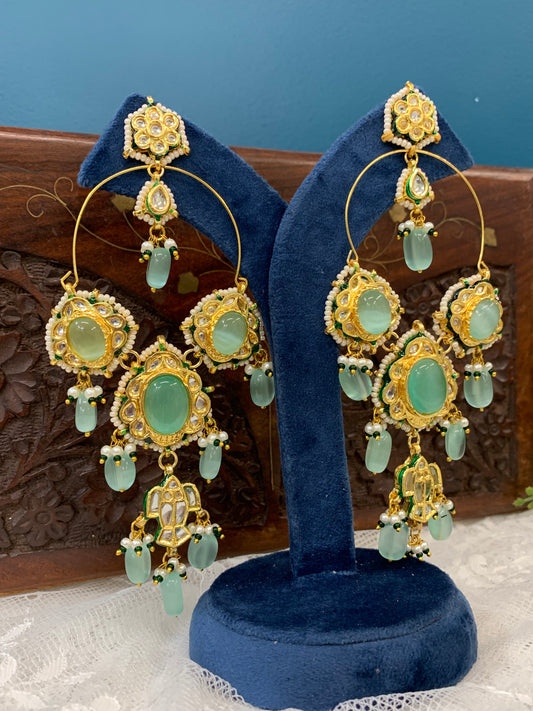 Phool Kundan chandbali earring