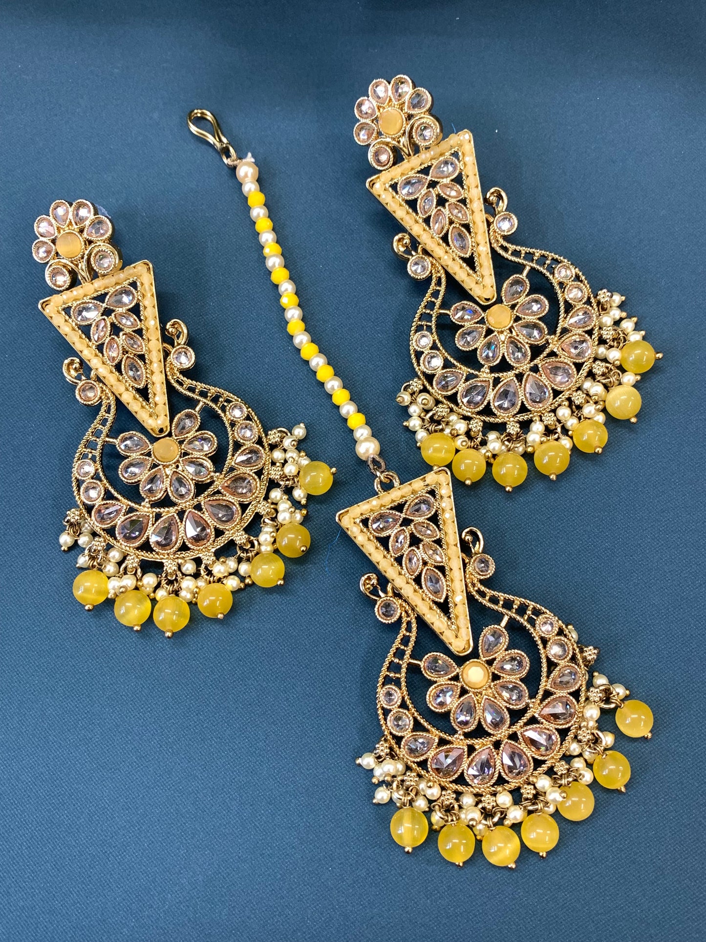 Polki tikka set joana in pastel yellow