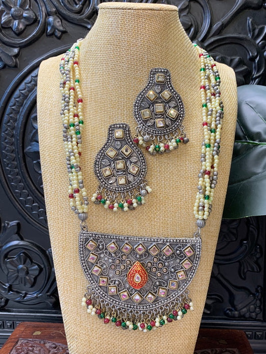 Afgani Black metal oxi with mirror setting