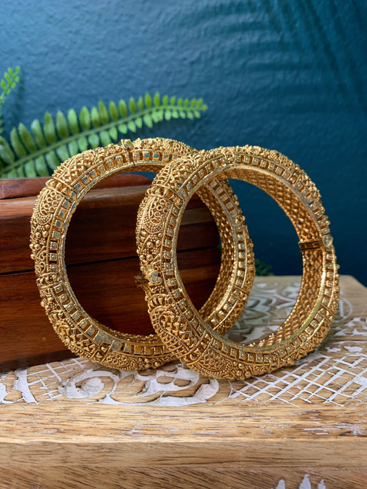 Ratna temple style gold plated bangle Kada