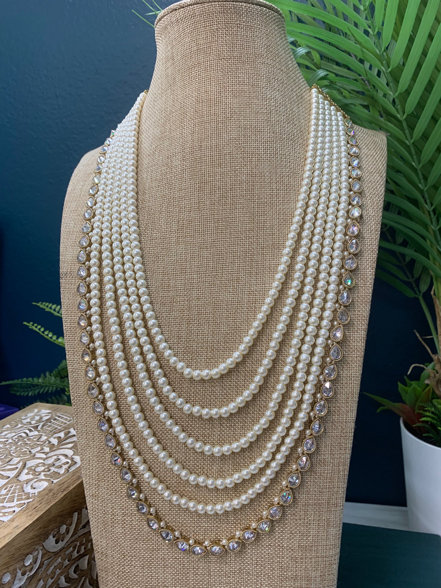 Gilmore polki long mala set emerald green grooms mala