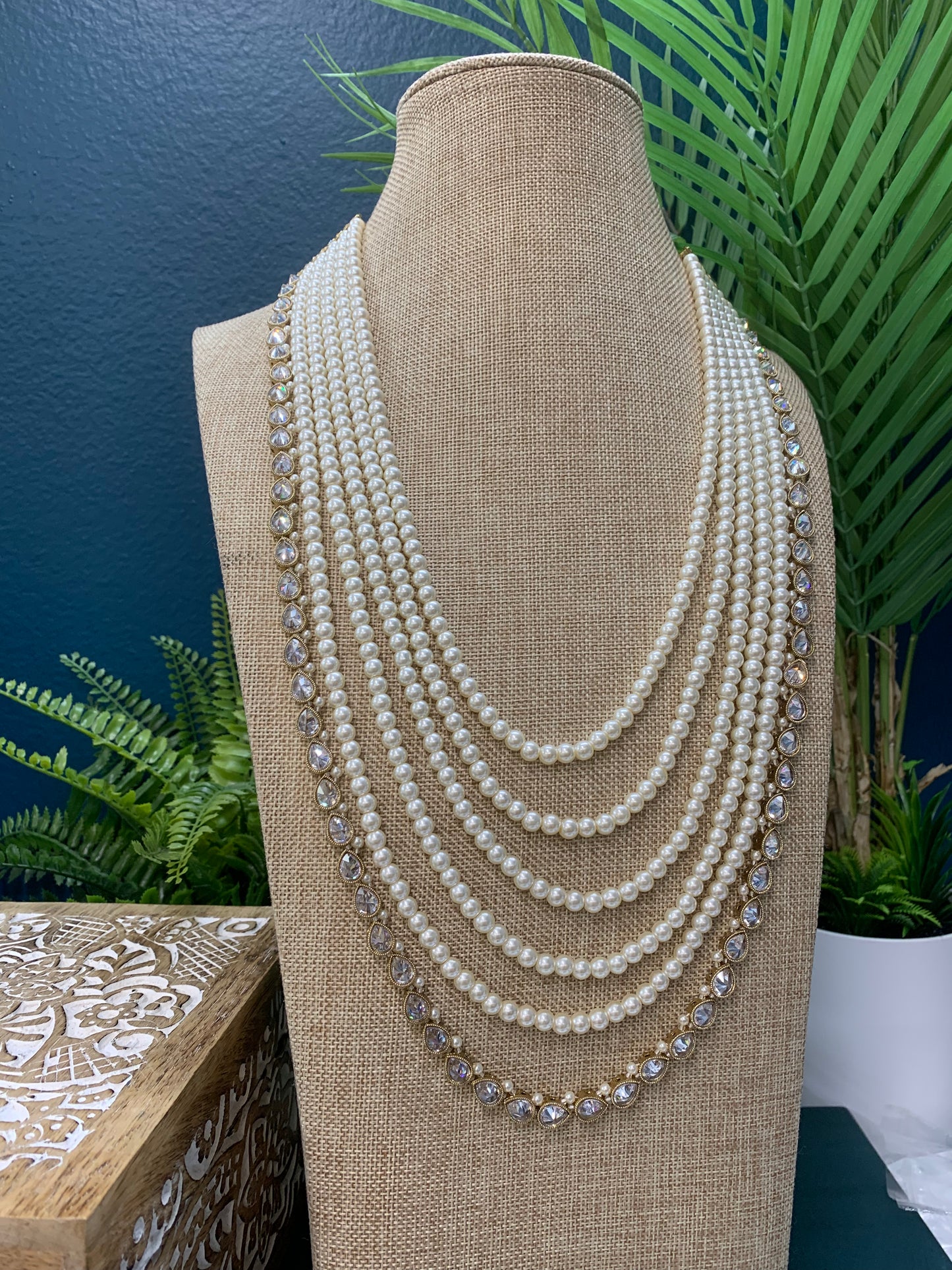 Gilmore polki long mala set emerald green grooms mala