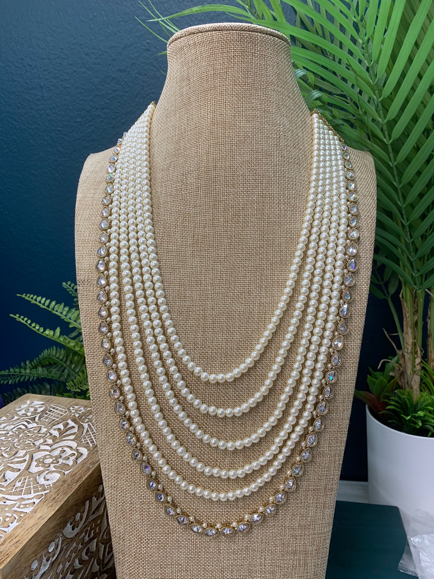 Gilmore polki long mala set emerald green grooms mala