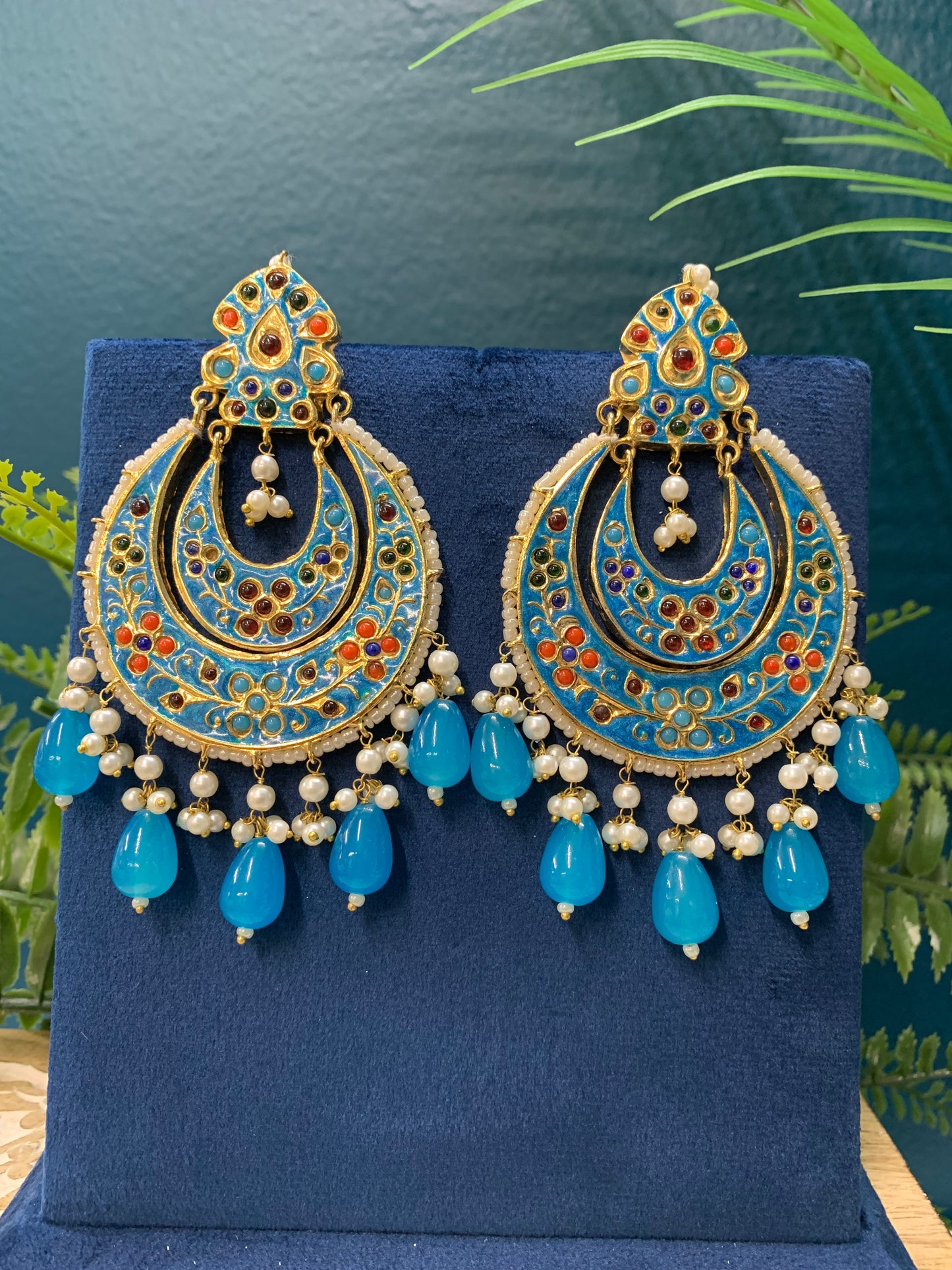 Pakistani multani /thappa kundan chandbali earring.