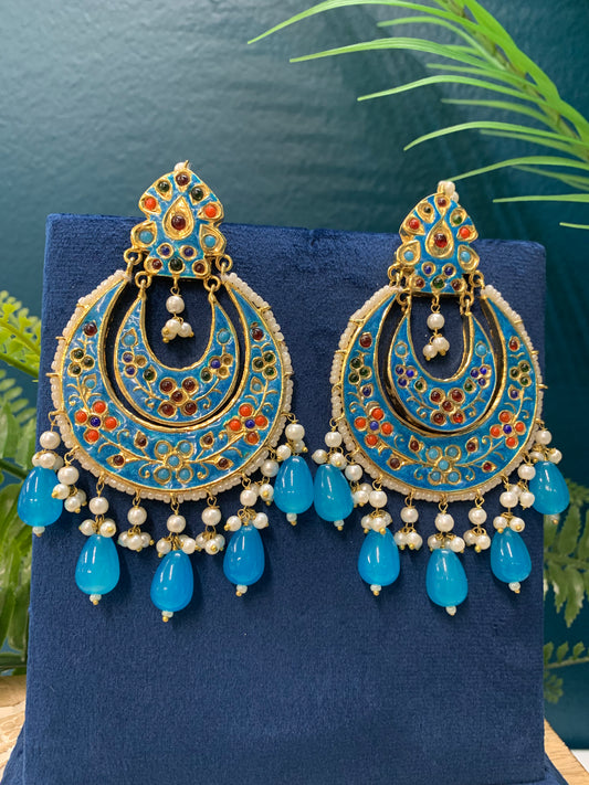 Pakistani multani /thappa kundan chandbali earring.