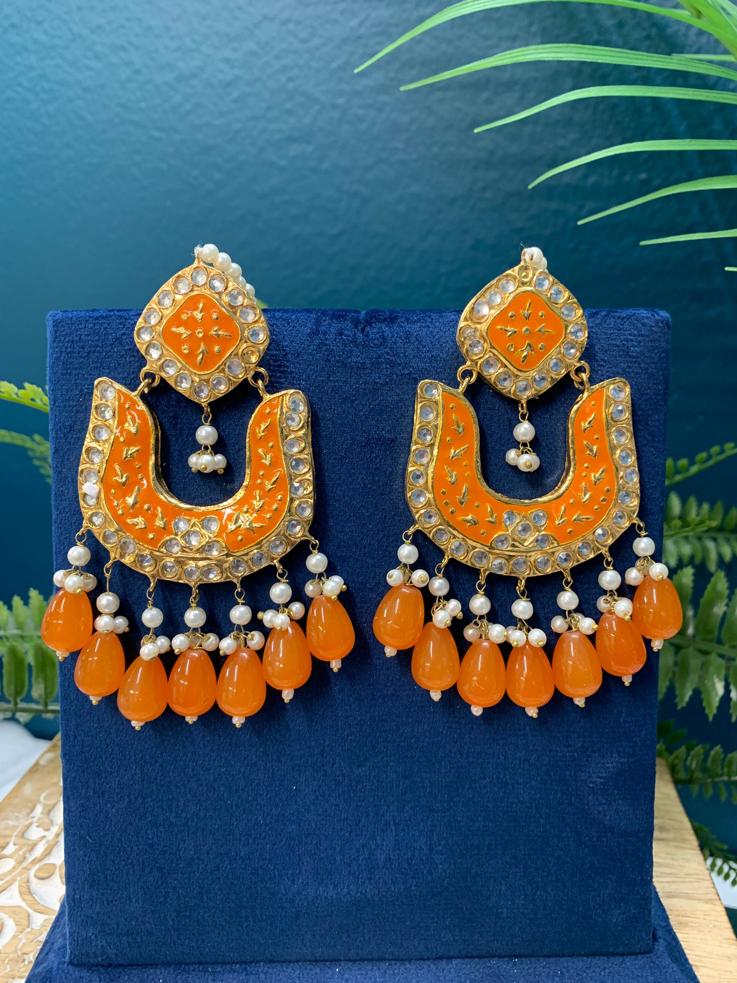 Pakistani multani /thappa kundan chandbali earring.