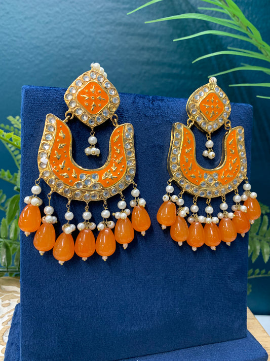 Pakistani multani /thappa kundan chandbali earring.