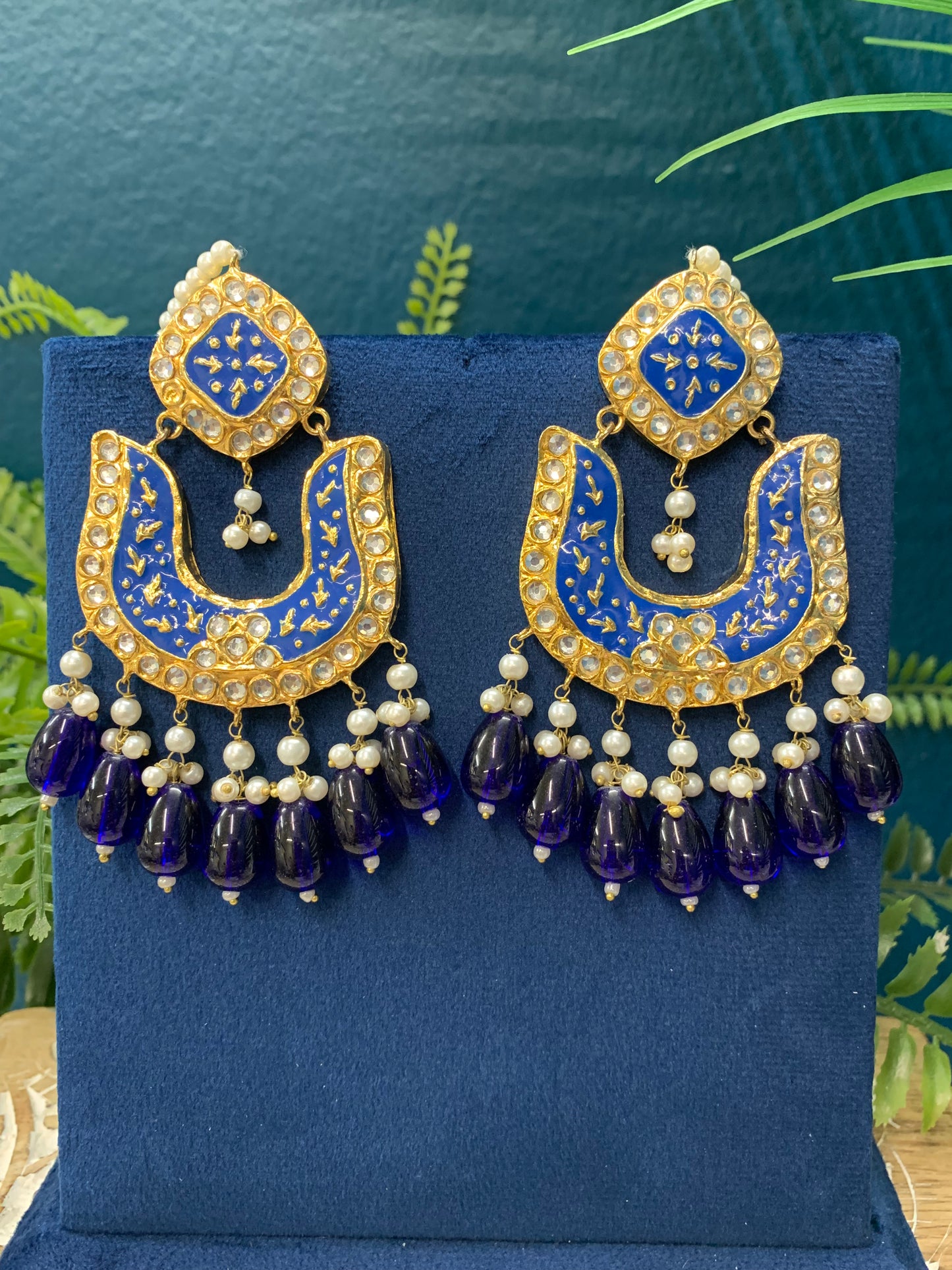 Pakistani multani /thappa kundan chandbali earring.