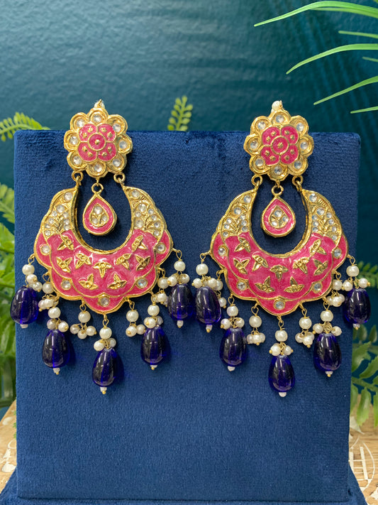 Pakistani multani /thappa kundan chandbali earring.
