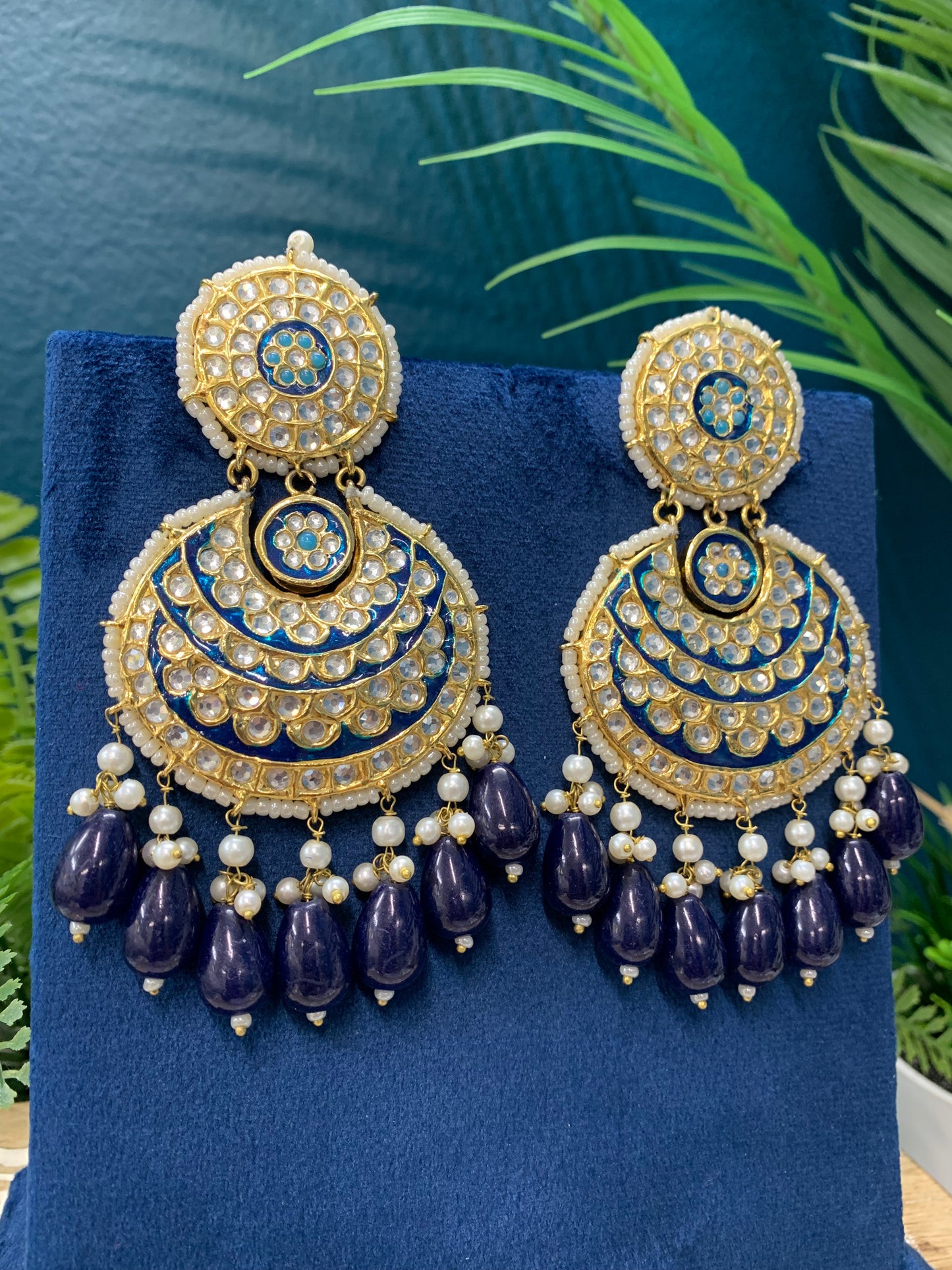 Pakistani multani /thappa kundan chandbali earring.