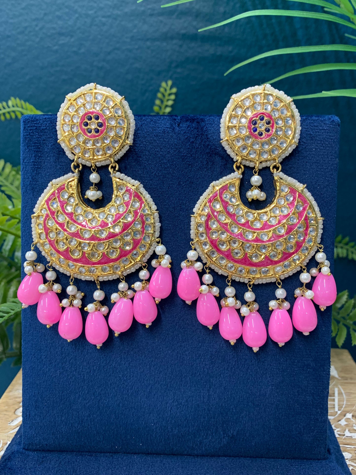 Pakistani multani /thappa kundan chandbali earring.