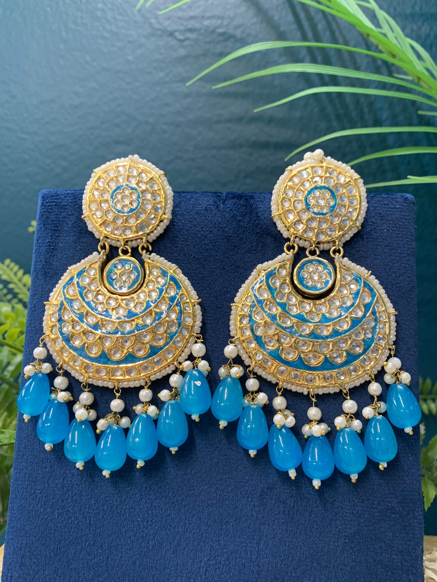 Pakistani multani /thappa kundan chandbali earring.