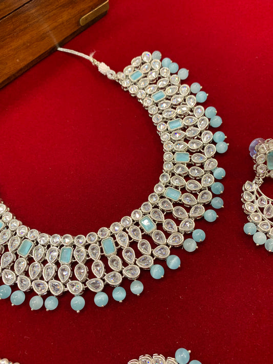 Kashi polki necklace in silver