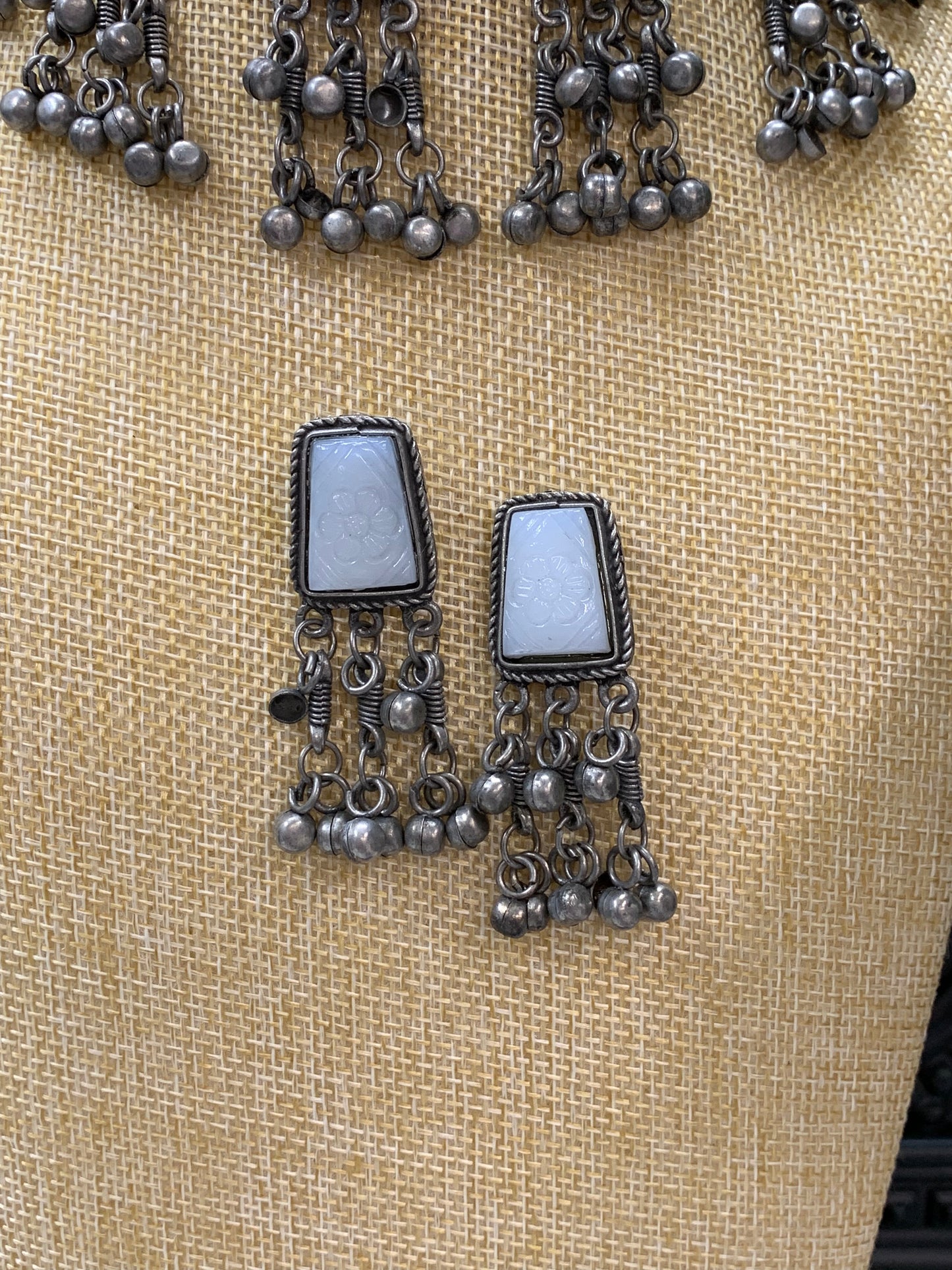 Black metal / German silver / amrapali stone necklace choker