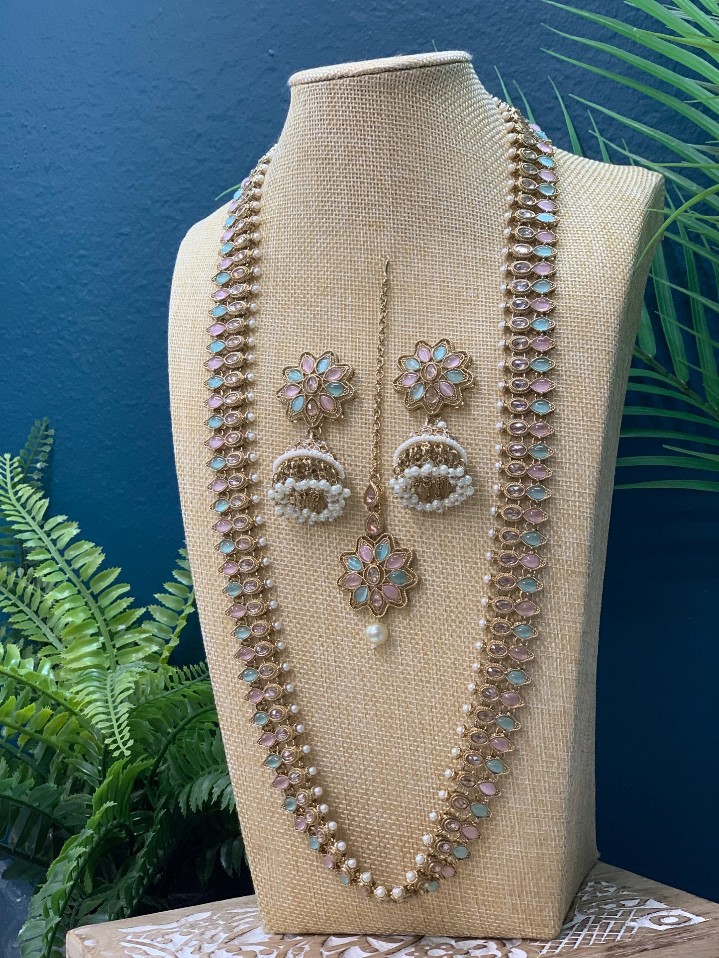 Savali polki long mala set in pastel multi