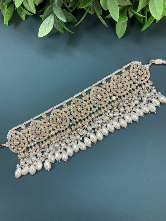 Razia choker necklace set with jhumar