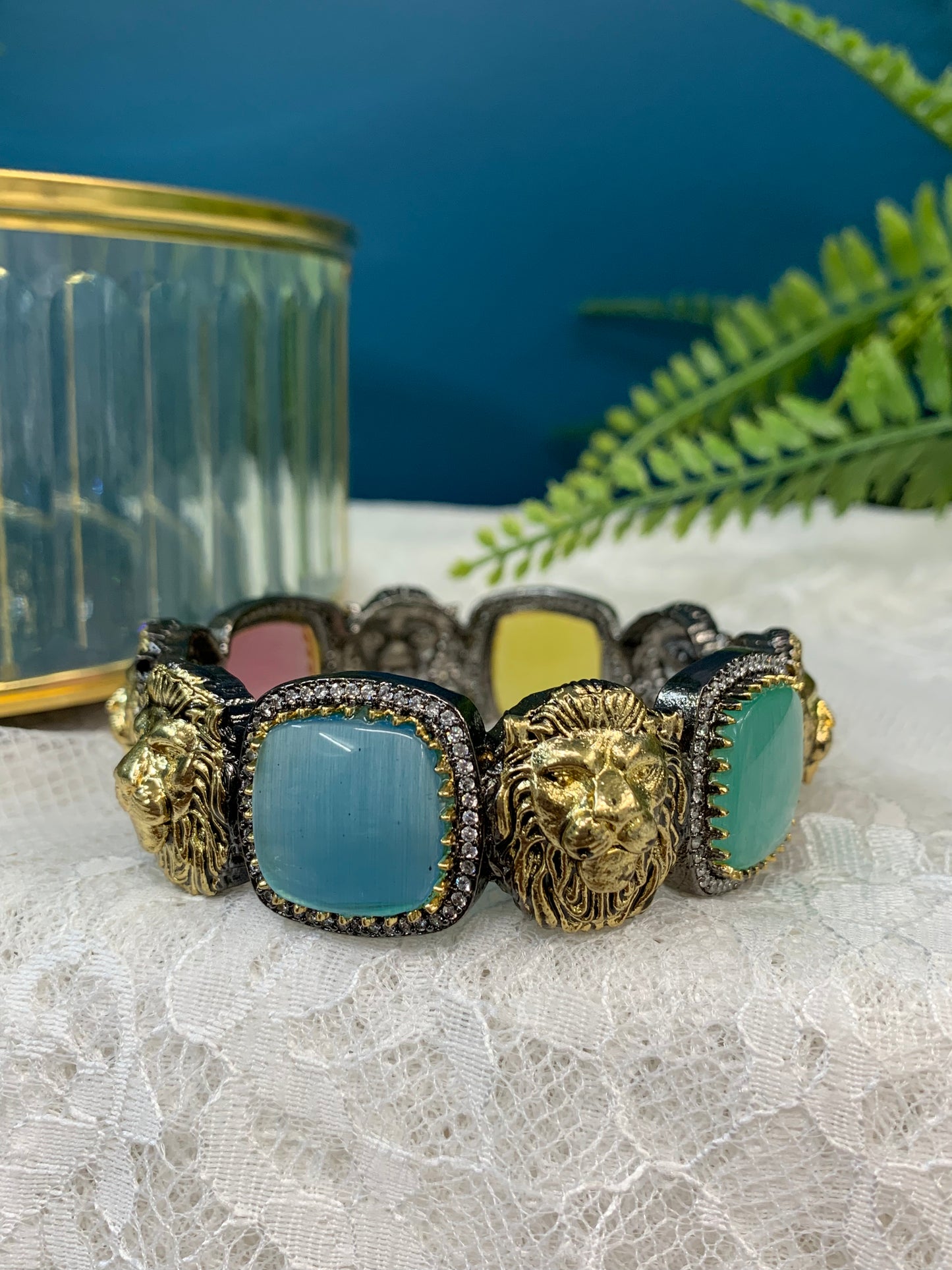 Sabyasachi inspired bangle/bracelet base American diamond lining