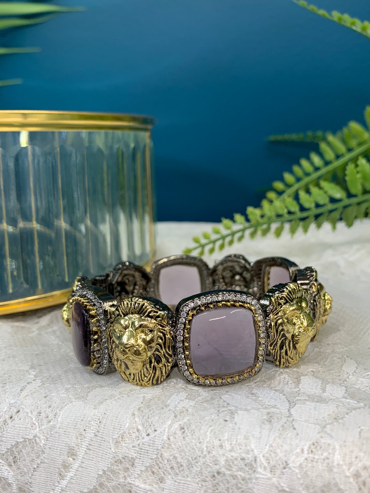 Sabyasachi inspired bangle/bracelet base American diamond lining