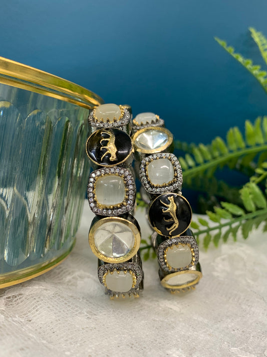 Sabyasachi inspired bangle/bracelet base American diamond lining