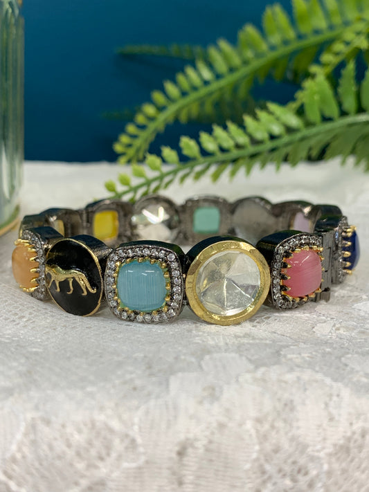 Sabyasachi inspired bangle/bracelet base American diamond lining