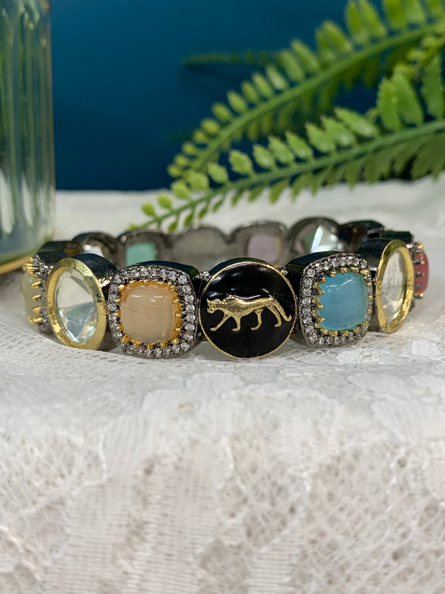 Sabyasachi inspired bangle/bracelet base American diamond lining