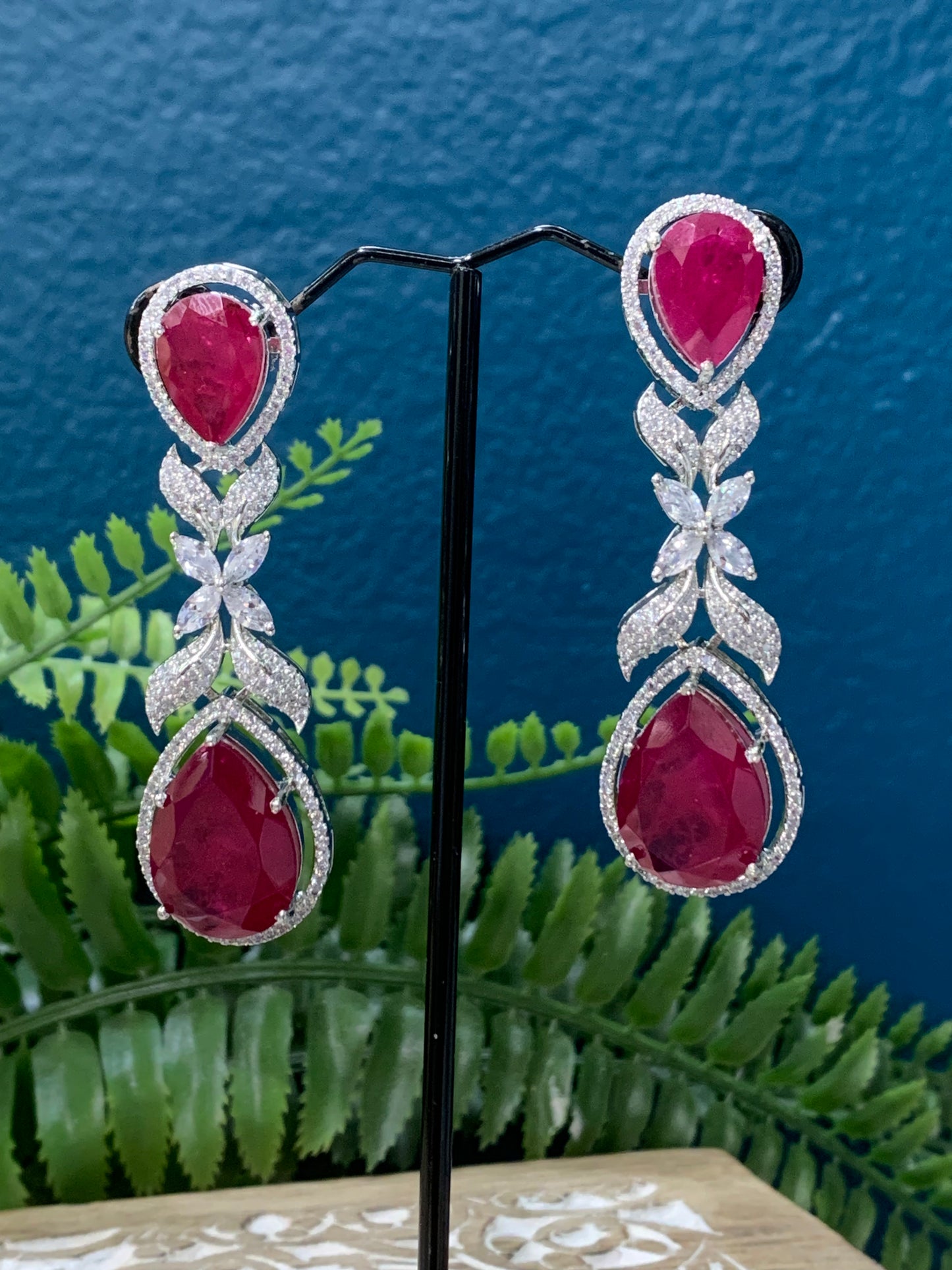 American diamond doublet stone earring