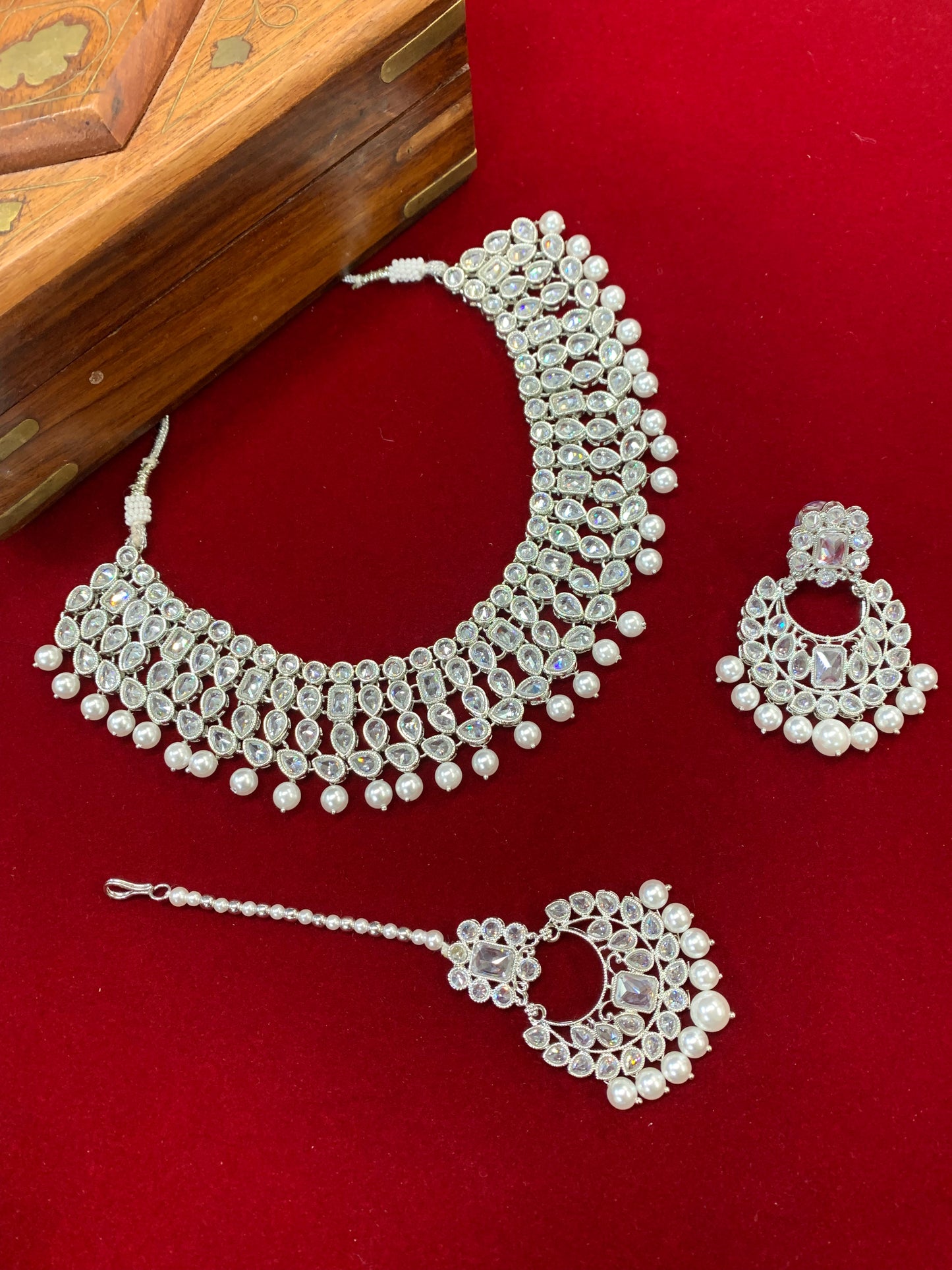 Kashi polki necklace in silver