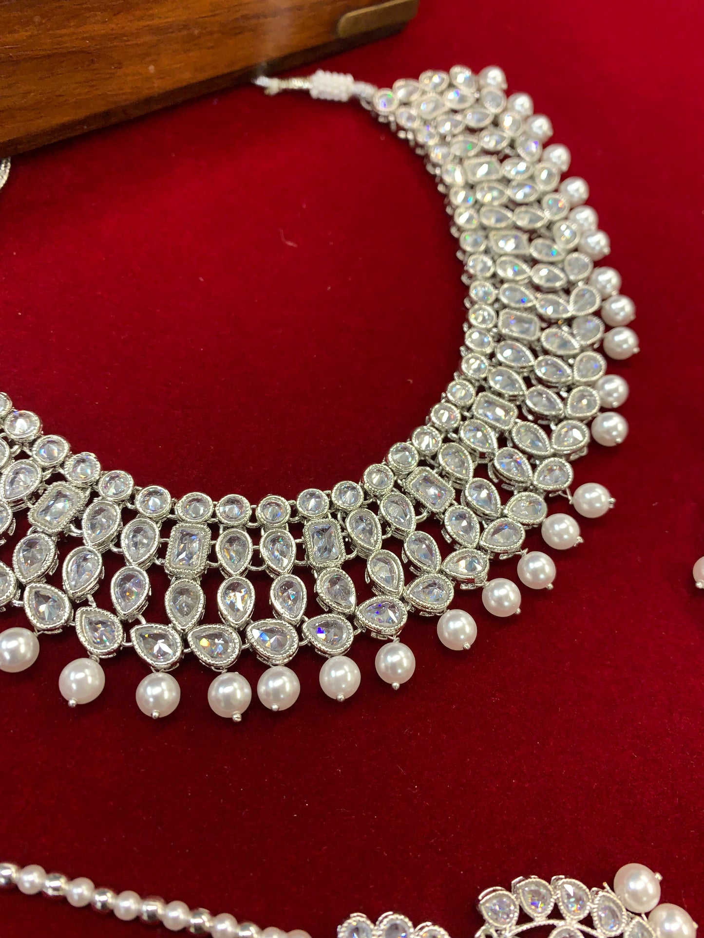 Kashi polki necklace in silver