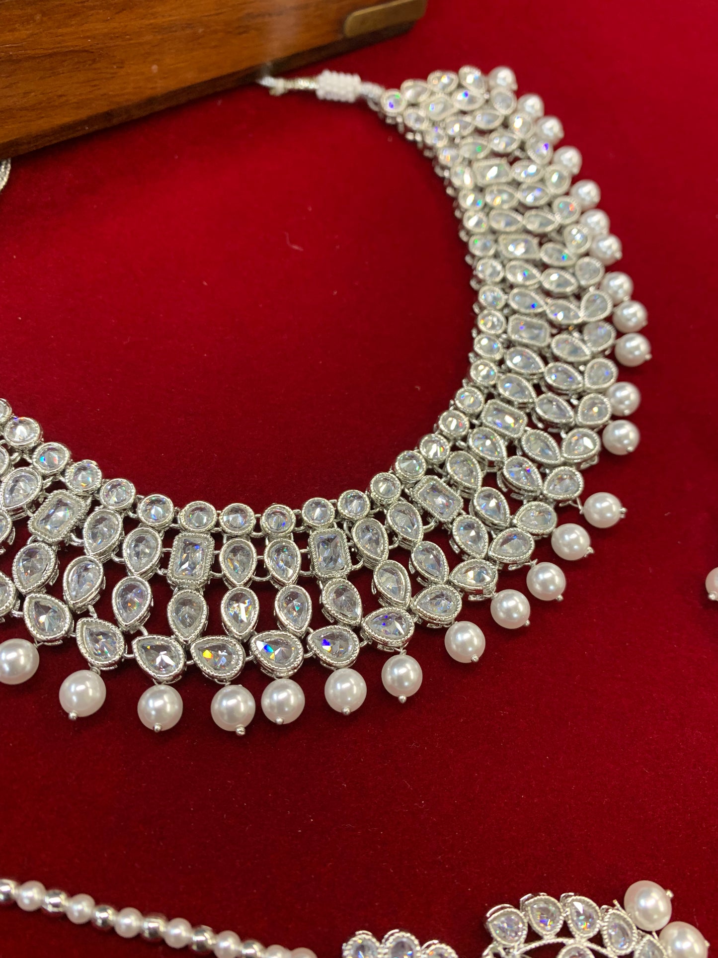 Kashi polki necklace in silver