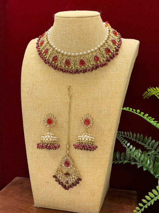 Reverse polki necklace set Sunny